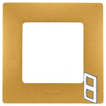 Рамка установочная 2-постовая матовое золото Legrand серии Etika